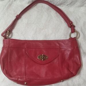 Elegant Red Leather Shoulder Bag